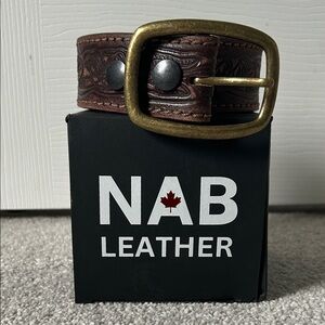 🔥🆕🔥 DAKOTA - BROWN WESTERN LEATHER BELT WITH GOLD BUCKLE